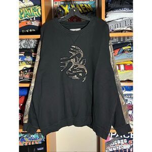 Legendary WhiteTails Camo Sleeve Paneled Black Sweatshirt